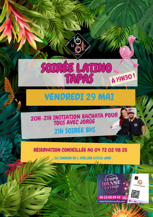Affiche Initiation Bachata & Soirée Latino