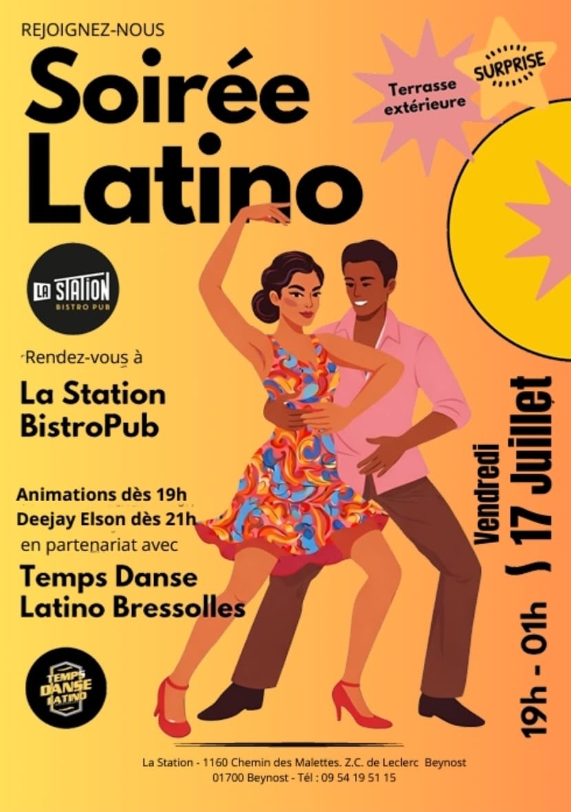 Affiche Soirée Latino à La Station