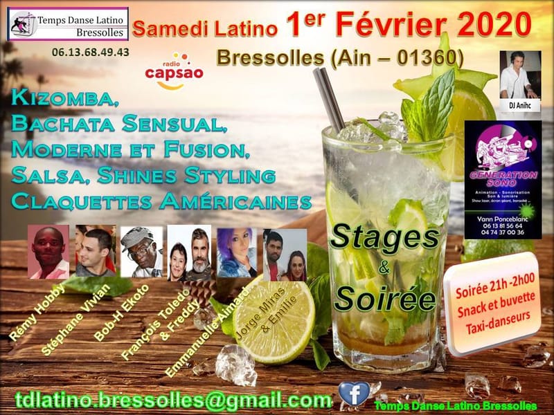 Affiche Stages et Soirée SBK + claquettes