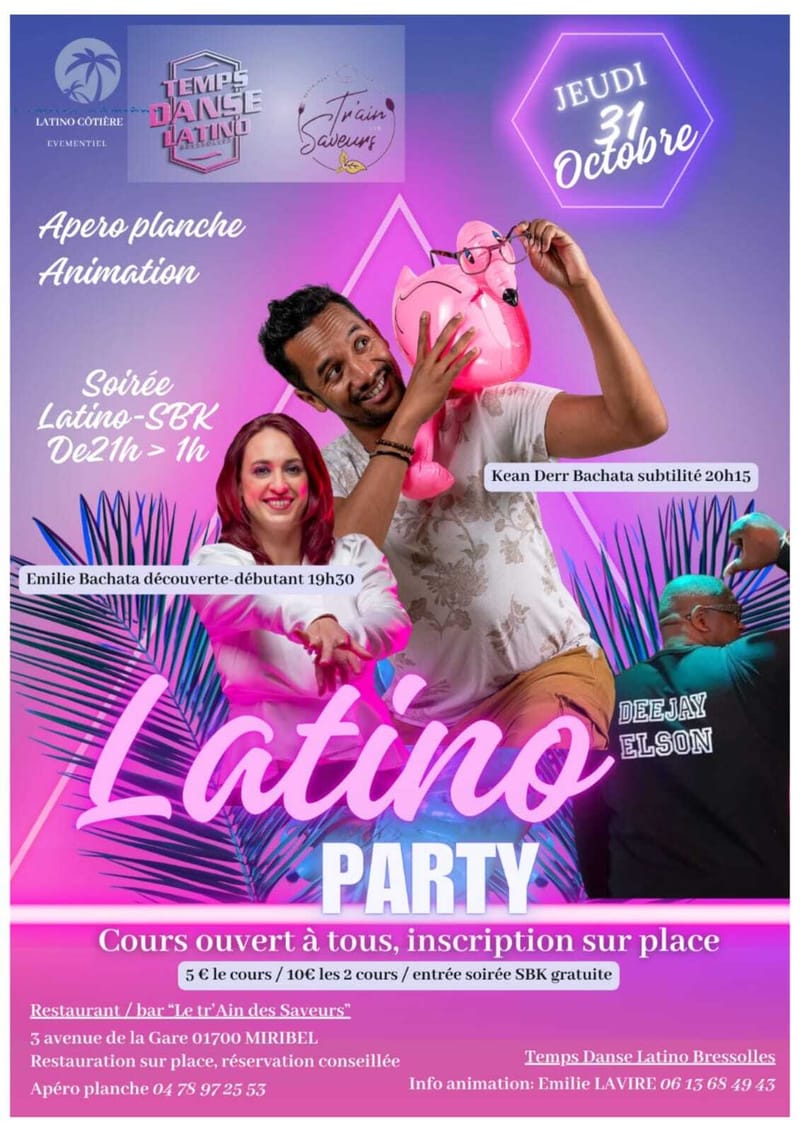 Affiche Latino Party au Tr'Ain des Saveurs