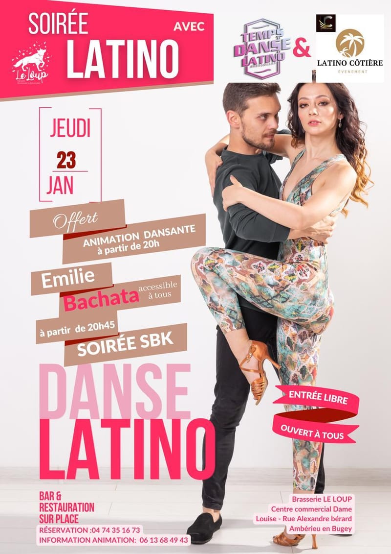 Affiche Soirée Latino à Amberieu en Bugey au LOUP
