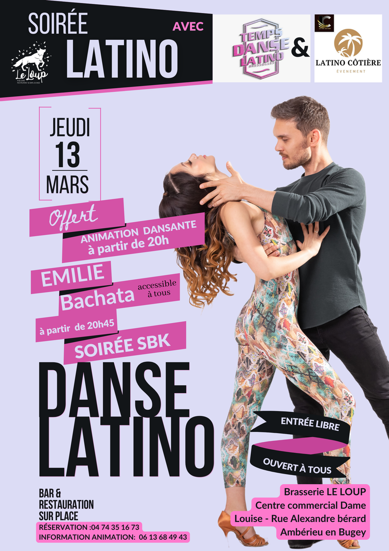 Affiche Soirée Latino à Amberieu en Bugey au LOUP
