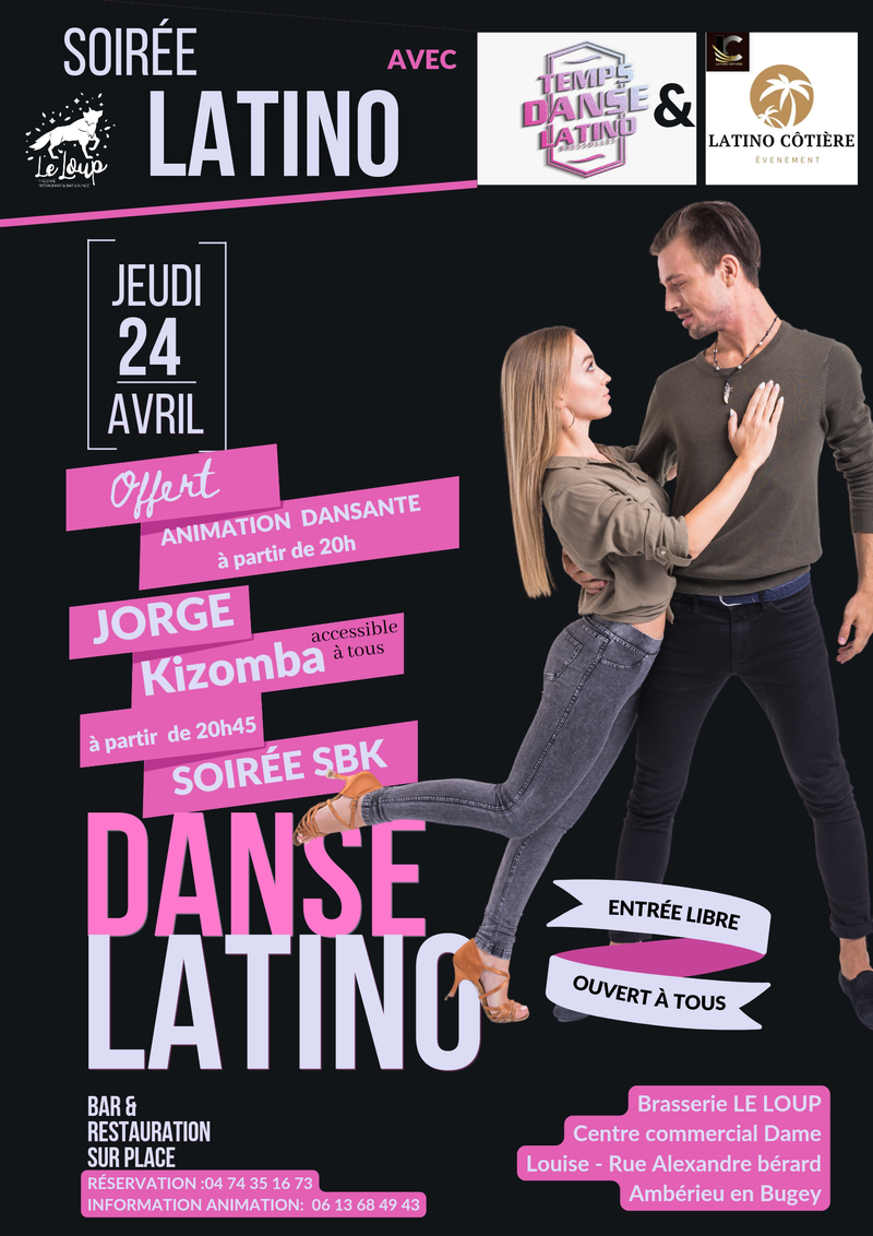 Affiche Soirée Latino à Amberieu en Bugey au LOUP