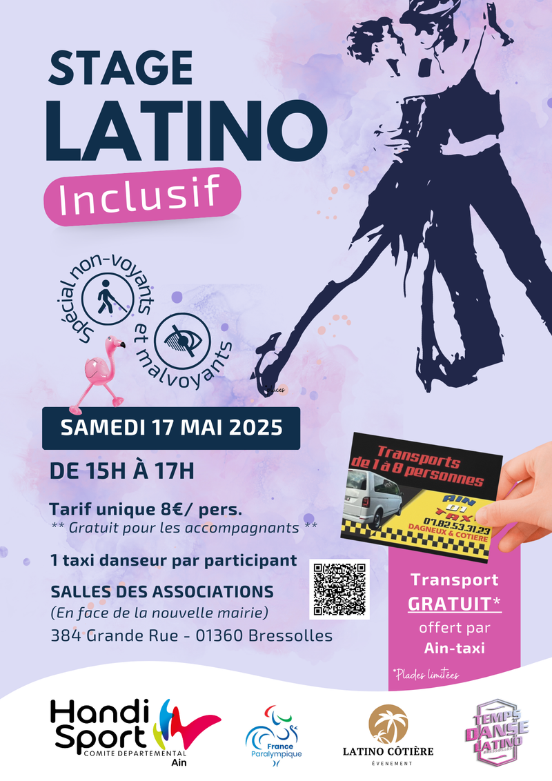 Affiche Stage Latino Inclusif – Spécial malvoyants et non-voyants