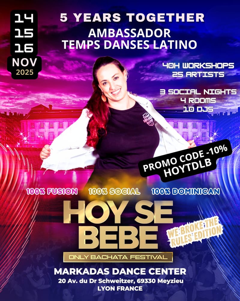Affiche HOY SE BEBE (Bachata festival)