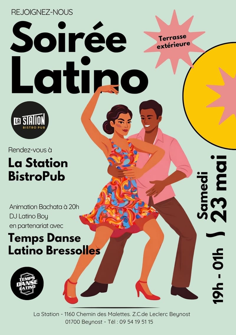 Affiche Soirée Latino à La Station
